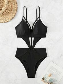 Swim SXY Bañador una pieza con abertura arnés - Negro - Ver 1