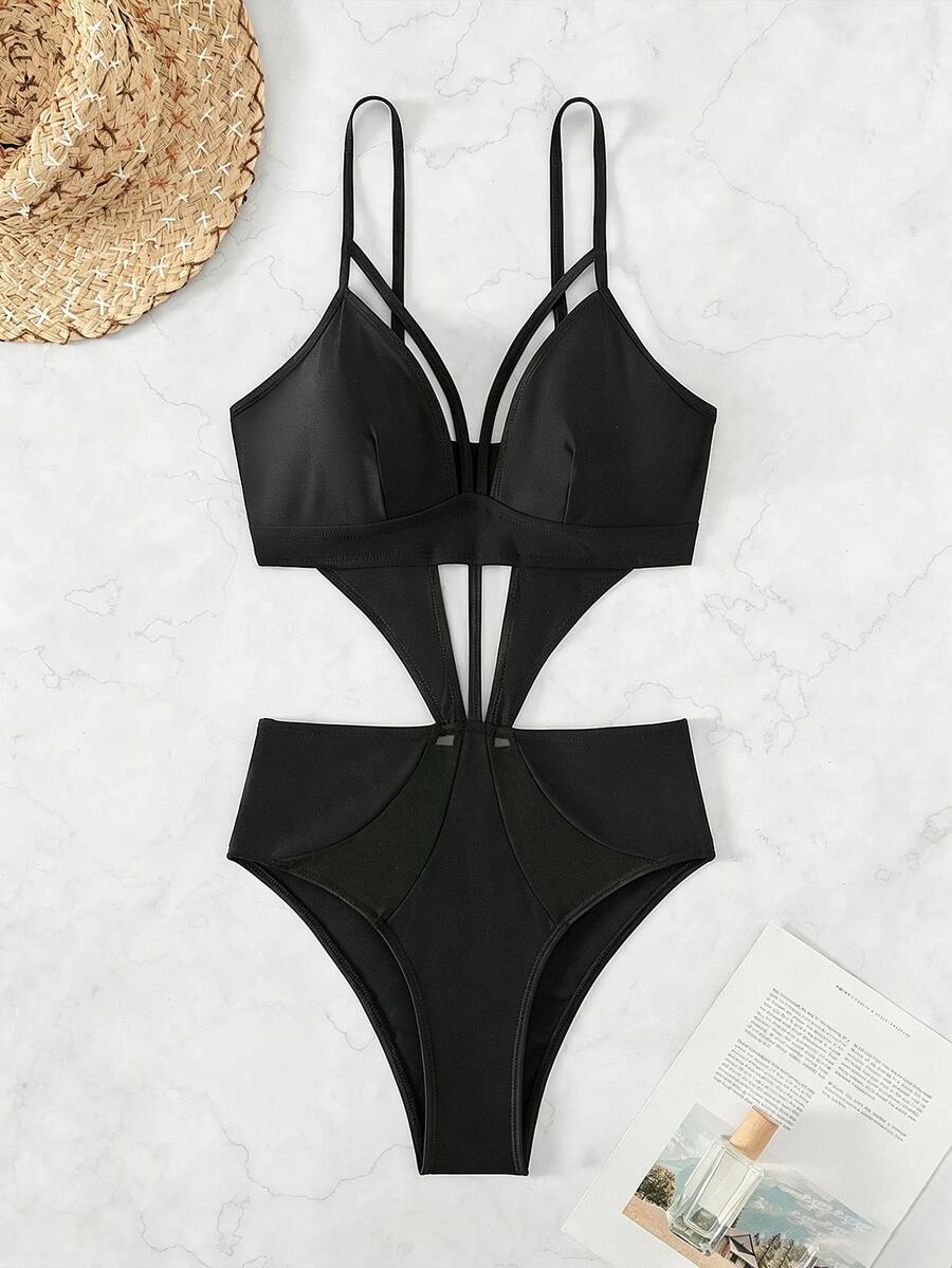 Swim SXY Bañador una pieza con abertura arnés - Negro - Ver 1