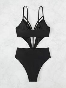 Swim SXY Bañador una pieza con abertura arnés - Negro - Ver 6