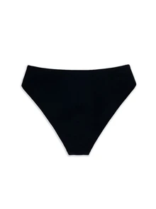 Swim Vcay 女款素色三角比基尼泳褲，適合海邊度假與日常穿著 - 黑色 - 查看 2