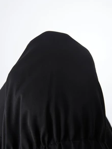 SHEIN Jaket Hamil Musim Gugur/Dingin Hangat Berkerudung 3-in-1 - Hitam - View 9