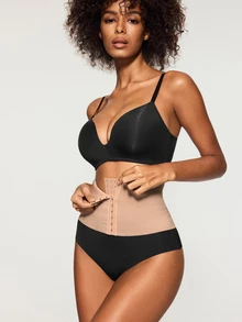 SHAPORA 1pc Women's Front Hook Seamless Waist Cincher - Apricot - View 2