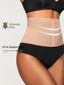 SHAPORA 1pc Women's Front Hook Seamless Waist Cincher - Apricot - View 6