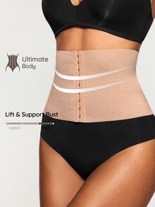SHAPORA 1pc Women's Front Hook Seamless Waist Cincher - Apricot - View 5