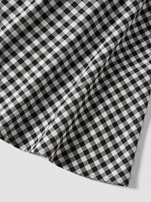 Firerie Plus Size Elegant Plaid Pattern Skirt - Suitable For Commuting, Office, Party And Wedding (Summer, Chocolate Brown) - Multicolor - View 7