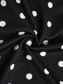 Elenzga Gaun Wanita Ukuran Plus Motif Minimalis dengan Bahu Asimetris dan Detail Kerut di Pinggang, Lengan Panjang, Cocok untuk Musim Gugur. - Hitam dan Putih - View 11