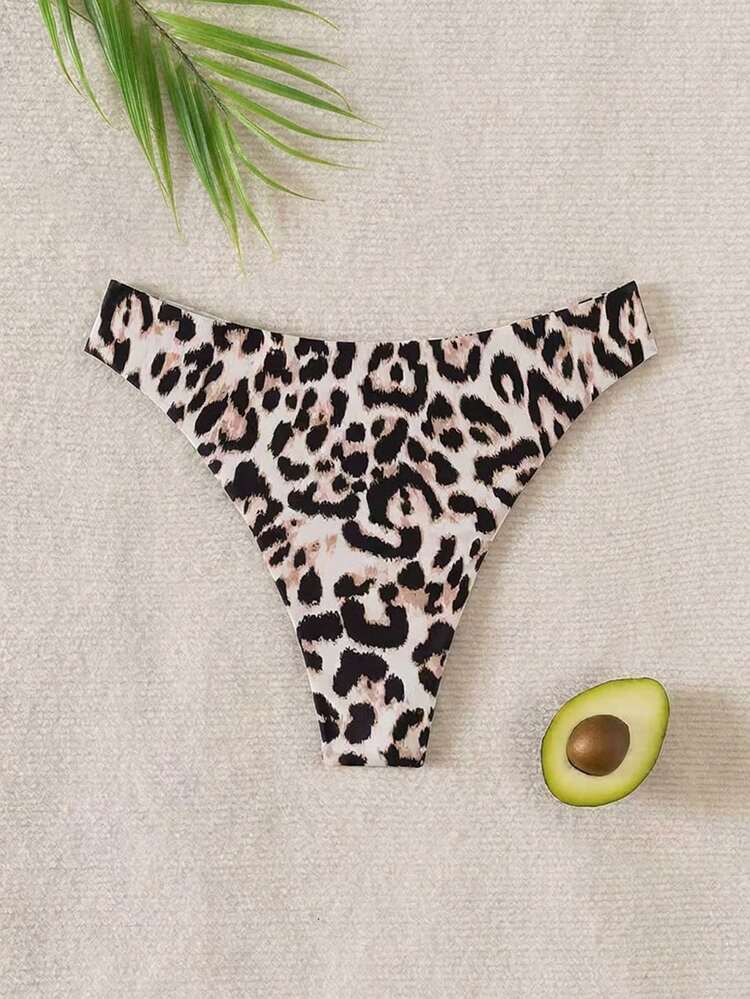 Swim Basics Leopard Print Fashion Bikini Bottom For Summer - Multicolor - View 4