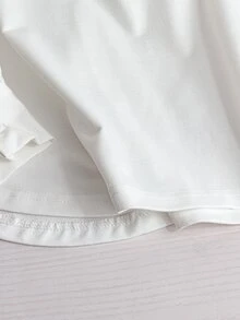 EMERY ROSE Elegant White Mid-Length Long Sleeve Women Loose Fit Sweatshirt Base Layer Pullover Fall - White - View 8