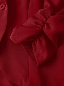 EMERY ROSE Women's Button Down 3/4 Sleeve Casual Blazer For Home And Outdoor - Red - View 7