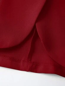 EMERY ROSE Women's Button Down 3/4 Sleeve Casual Blazer For Home And Outdoor - Red - View 9