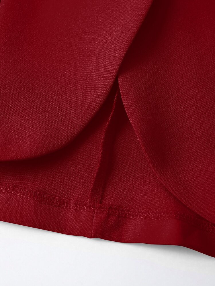 EMERY ROSE Women's Button Down 3/4 Sleeve Casual Blazer For Home And Outdoor - Red - View 9