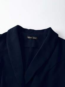 EMERY ROSE Women's Button 3/4 Sleeve Casual Home & Outdoor Blazer - Blue - View 7
