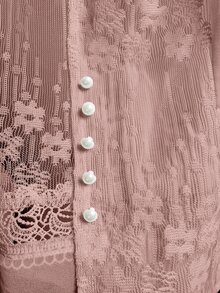 EMERY ROSE 25 piezas Chaqueta delgada de mujer con parches de encaje, verano - Rosa vieja - Ver 4