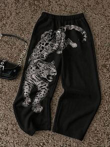 Attitoon Women's Animal Print Casual Versatile Daily Wear Sweatpants - Multicolor - View 4