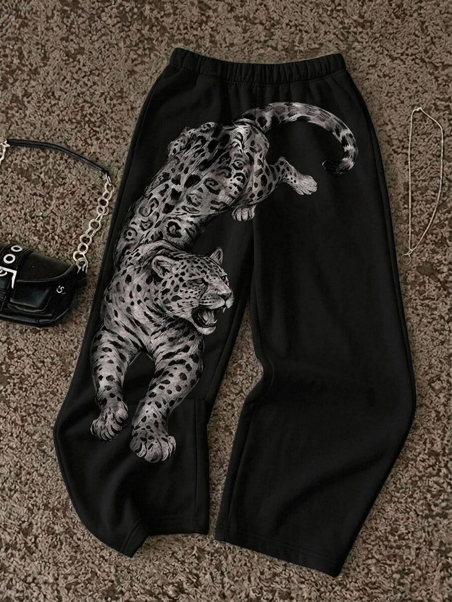 Attitoon Women's Animal Print Casual Versatile Daily Wear Sweatpants - Multicolor - View 1
