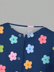 PopScrub Women All-Over Print Long Sleeve Uniform Jacket, Scrub Outerwear, Spring/Autumn - Multicolor - View 5