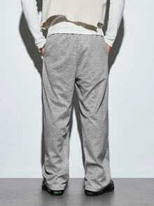 Modcrash Men's Sports Casual Fashion Sweatpants, Striped Design, Drawstring Waistband, Suitable For Indoor And Outdoor Wear, Multiple Colors Available, Perfect As Couple Gift - Light Grey - View 2