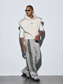 Modcrash Men's Sports Casual Fashion Sweatpants, Striped Design, Drawstring Waistband, Suitable For Indoor And Outdoor Wear, Multiple Colors Available, Perfect As Couple Gift - Light Grey - View 7