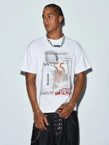 Modcrash Streetwear White Tee Shirt Vintage Graffiti Aesthetic Graphic Retro Grunge Style - White - View 5