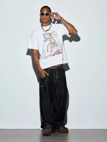 Modcrash Streetwear White Tee Shirt Vintage Graffiti Aesthetic Graphic Retro Grunge Style - White - View 6