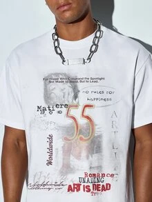 Modcrash Streetwear White Tee Shirt Vintage Graffiti Aesthetic Graphic Retro Grunge Style - White - View 7