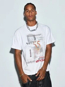 Modcrash Streetwear White Tee Shirt Vintage Graffiti Aesthetic Graphic Retro Grunge Style - White - View 4
