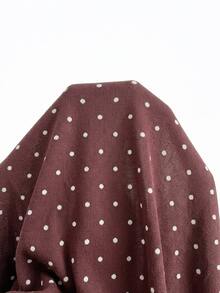 Siren Gaze Polka Dot Pattern Batwing Sleeve Knit Top - Brown - View 8