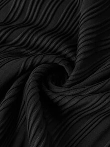 Chikora Textured Fabric Plus Size Skirt Suitable For Spring And Autumn Fall - Black - View 5