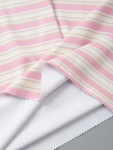 CovetEZ Casual Simple Pink Striped Print Pattern Women's T-Shirt Suitable For Summer - Multicolor - View 6