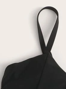 Swim Basics Top bikini vinculado con aro - Negro - Ver 4