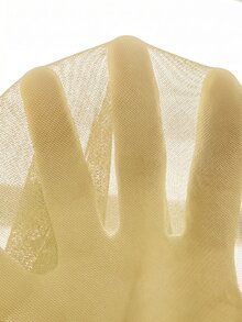 SHEIN LUNE Autumn/Winter Open Front Transparent Mesh Casual Sexy Elegant Jacket Club Night Out Party Light Yellow - Light Yellow - View 9