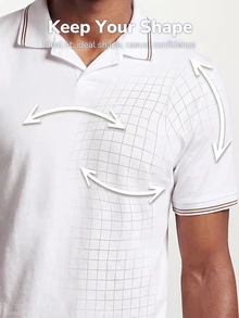 TekDrob Anti-Odor Modal Colarless Sport Polo With Ribbed Details - White - View 4