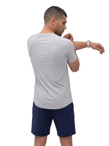 TekDrob Anti-Odor T-Shirt With Regular Fit And Raglan Short Sleeves - Grey - View 4