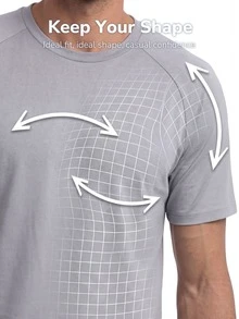 TekDrob Anti-Odor T-Shirt With Regular Fit And Raglan Short Sleeves - Grey - View 8