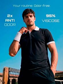 TekDrob Double Anti-Odor Polo With Regular Fit And Contrast Details - Multicolor - View 3