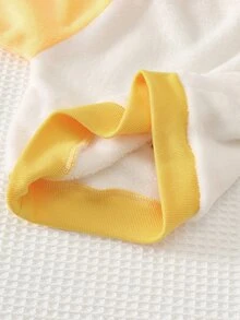 Cozy Pixies 男嬰卡通動物印花抓絨內裡加厚圓領長袖套頭運動衫與鬆緊腰長褲兩件套 - 黃色 - 查看 8