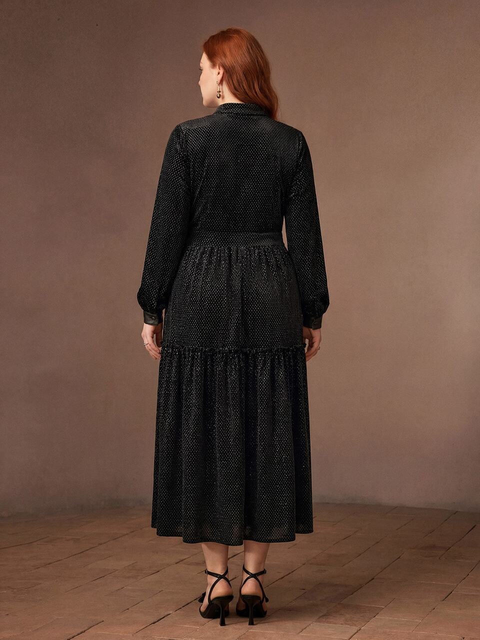 MOTF PLUS SIZE WOMEN'S VELVET LACE-UP DRESS, AUTUMN/WINTER