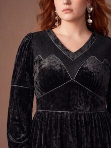 MOTF PREMIUM PLUS SIZE DRESSES WINTER - Black - View 1