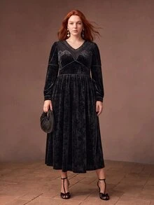 MOTF PREMIUM PLUS SIZE DRESSES WINTER - Black - View 4