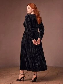 MOTF PREMIUM PLUS SIZE DRESSES WINTER - Black - View 7