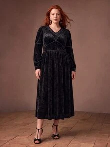 MOTF PREMIUM PLUS SIZE DRESSES WINTER - Black - View 5