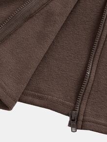 Girlism Teen Girl Tween Girls 2pcs Autumn/Winter Slim Fit Long Sleeve Jacket & Polka Dot Contrast Color Flared Pants Set, Suitable For Daily Commute, Running, Cycling, Outdoor Activities - Coffee Brown - View 7