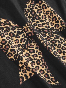 SHEIN طقم ملابس بناتي من قطعتين للفتيات المراهقات، تي شيرت بأكمام طويلة مع طقم متناسق بطبعة جرافيك لطيفة وكاجوال، مناسب للخريف والعودة إلى المدرسة - الأسود - مشاهدة 6
