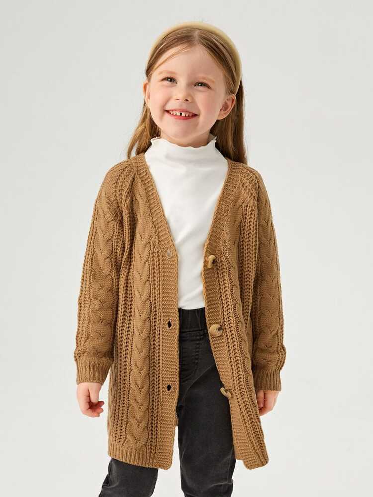 Emery Rose Kids Emery Rose Kids Kids Young Girl Young Girl Back-To-School School Girl Cable Knit Sweater Vest, White Shirt Pairing, Young Girls Fall Winter Top - Khaki - View 2