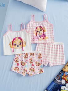 SHEIN | PAW Patrol Set Pakaian Dalam Camisole dan Boyshort Motif Kartun untuk Anak Perempuan - Baby Pink - View 1