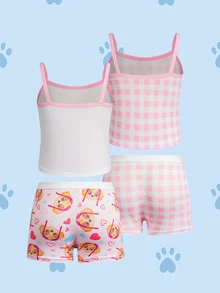 SHEIN | PAW Patrol Set Pakaian Dalam Camisole dan Boyshort Motif Kartun untuk Anak Perempuan - Baby Pink - View 2