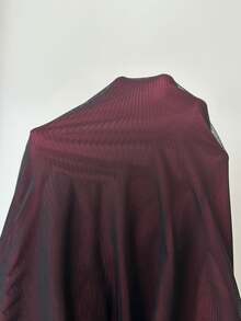 GalTyme Plus Size Elegant Commuter Mesh Flare Sleeve Asymmetric Hem Dress Fall - Burgundy - View 7
