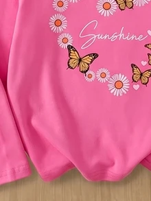 Tween Girls Fall Cartoon Graphic Sweatshirts 5 Pcs, Long Sleeve Crew Neck Casual School Tops, 8-12 Years - Multicolor - View 4