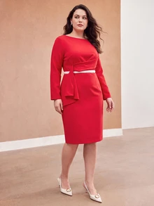MOTF PREMIUM PLUS SIZE DRESSES - Red - View 4
