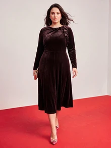 MOTF PREMIUM PLUS SIZE DRESSES - Coffee Brown - View 8